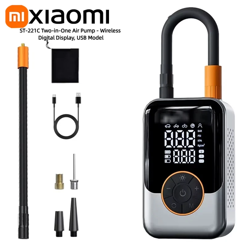 

Беспроводной портативный электрический насос для накачки шин автомобиля и велосипедов, автоматическое устройство для подкачки воздуха