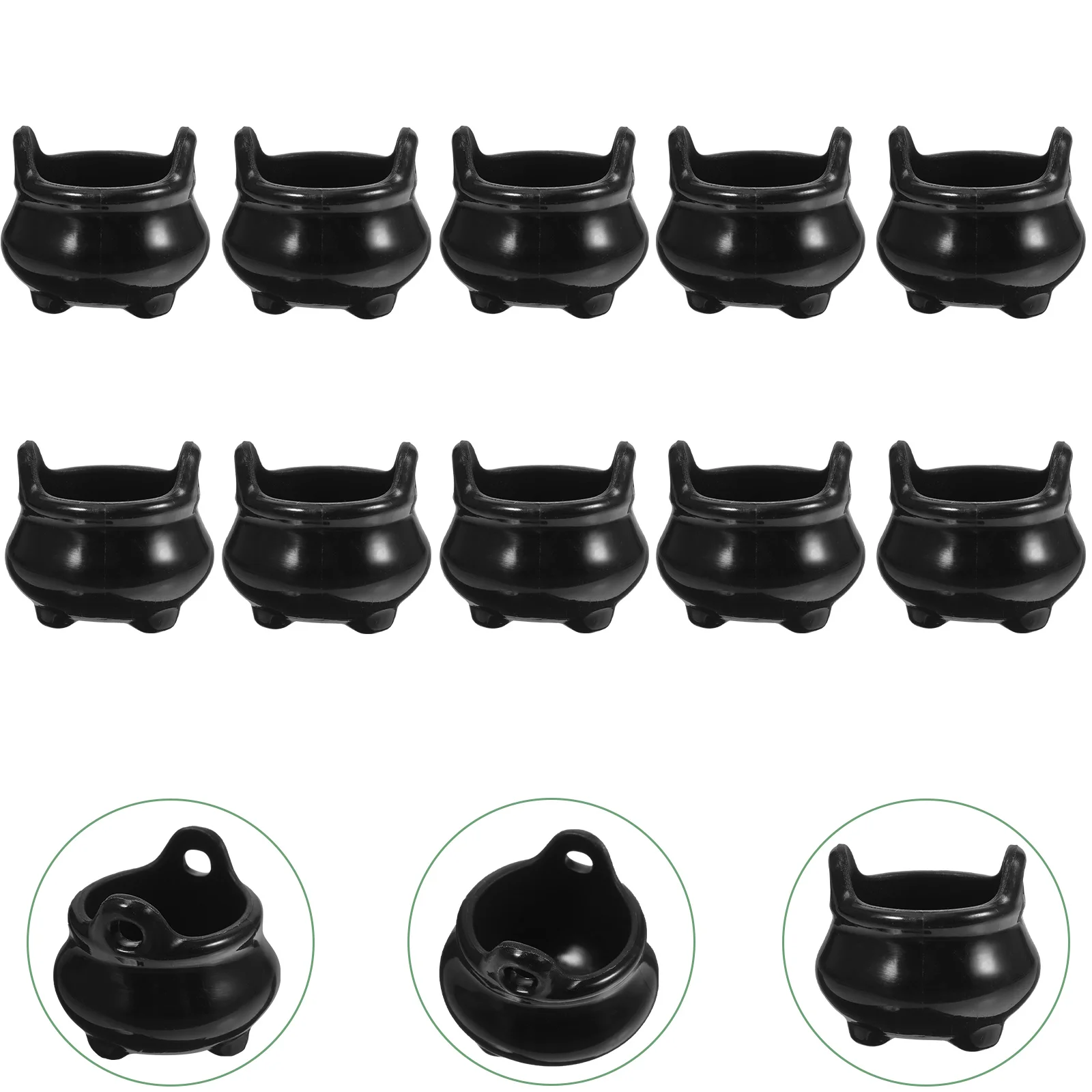 

Halloween Mini Cauldron Kettles Dolls House Miniature Mini Halloween Candy Bucket Pot Witch Skeleton Cauldron Holder Jar