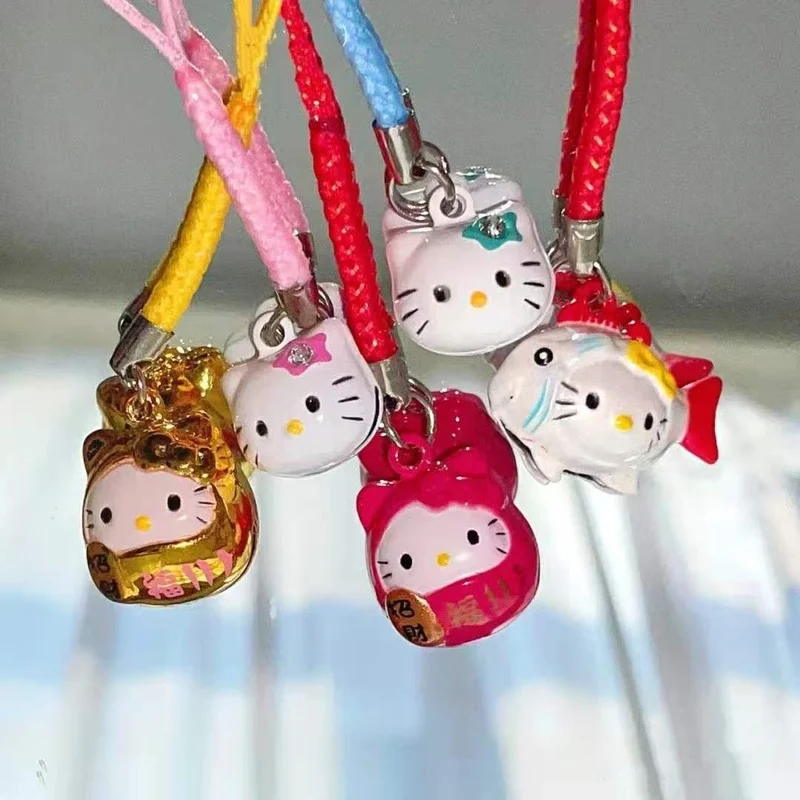 

Kawaii Sanrioed Anime Cartoon series HelloKitty cute fashion keychain bag pendant bell key accessories girl holiday gift