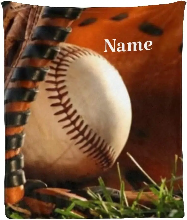 

Индивидуальное одеяло с именем и текстом, персонализированное бейсбольное мягкое Флисовое одеяло для подарков (50X60 дюймов)