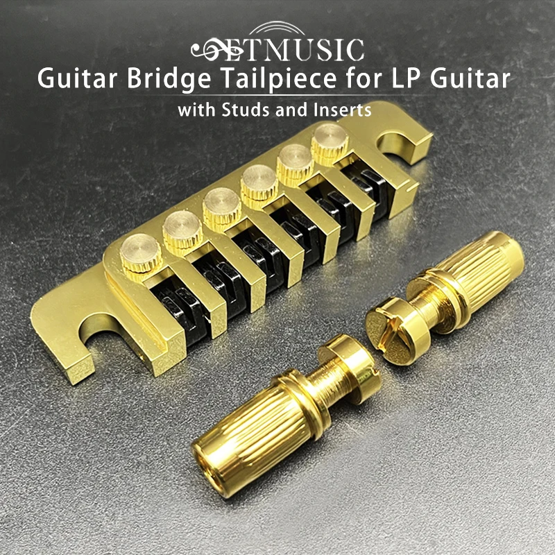 

Guitar Bridge Tailpiece-Vintage Bridges with Studs and Inserts Replacement Compatible with LP Les Paul 6-String Electric Guitar