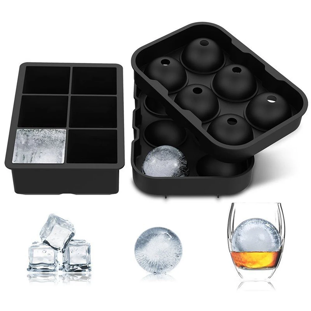 

Round/Square Ice Cube Maker Silicones Ice Mould Ice Cube Tray Silica Gel Mold Forms Food Grade Mold for Whiskey Cocktail Wine