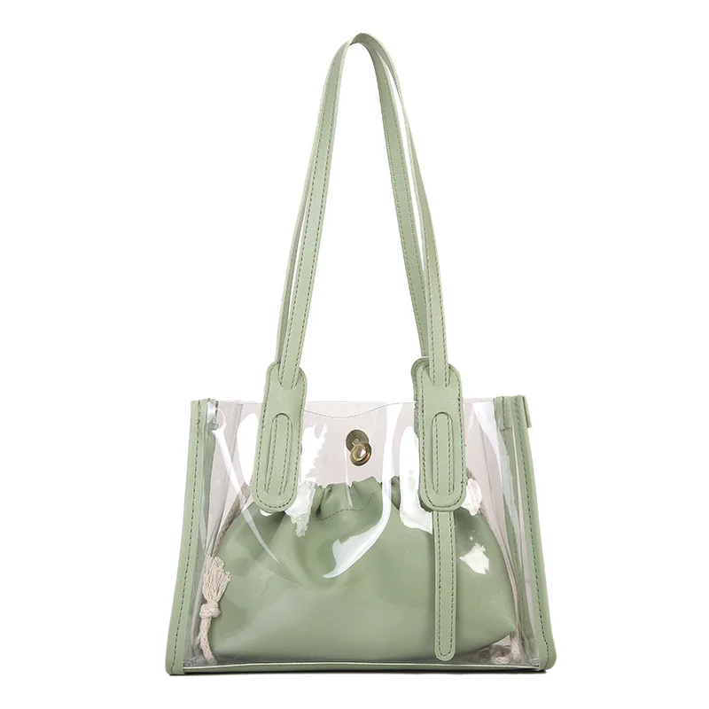 2023 Design Handbag Transparent Bag Candy Color Mother Bag Women Large Capacity Shoulder Bag Purses for Women Acrylic Tote Bags