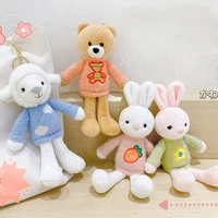 kawaii rabbit sheep bear dolls key bag pendants couple bear rabbit plush keychain lovers friends gift