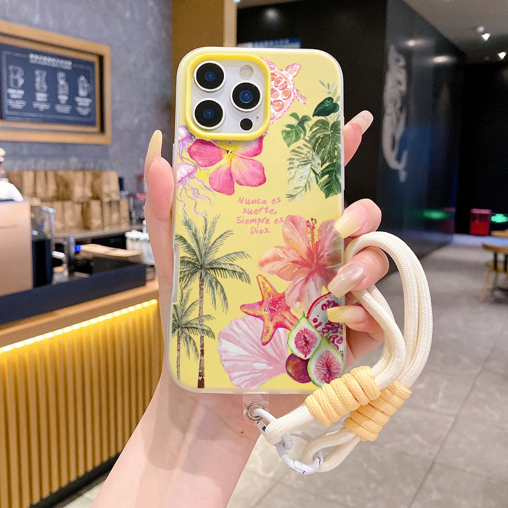 Фото Чехол для телефона Samsung Galaxy S26 Ultra S25 S24 S22 S23 Plus FE A56 A55 A35 A36 A37 5G Summer Island 2-в-1 с ремешком-шнурком №1