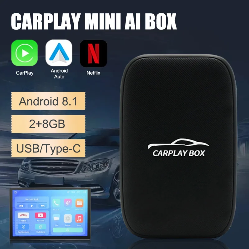 

CarPlay Ai Box беспроводной Android Авто адаптер для Netflix YouTube Универсальный мультимедийный WiFi Bluetooth Автоматическое подключение потоковая коробка