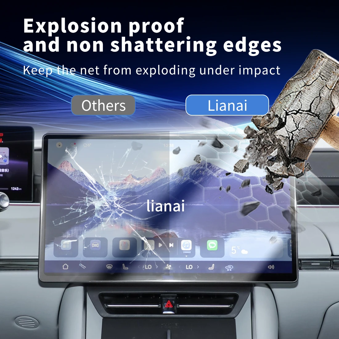 Защитная пленка для экрана Carplay защитная из закаленного стекла навигатор