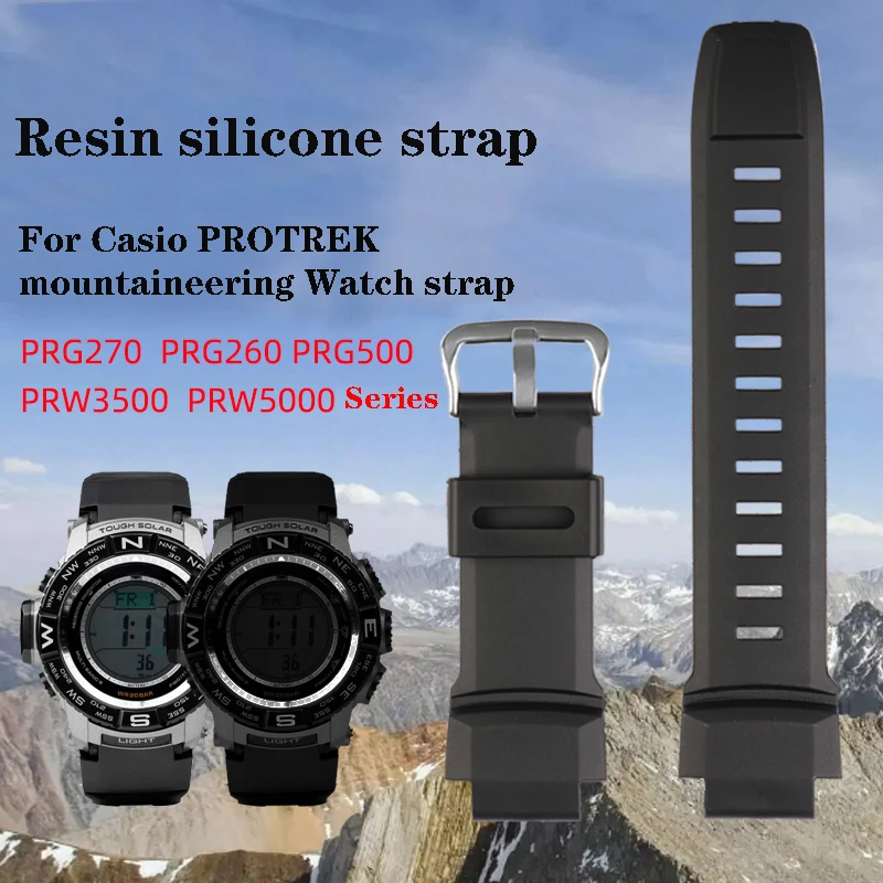 

Rubber Watch Strap For Casio PROTREK PRG-260/270/550/250 PRW-3500/2500/5100 Replacement Black Bracelet 18mm Silicone WatchBands