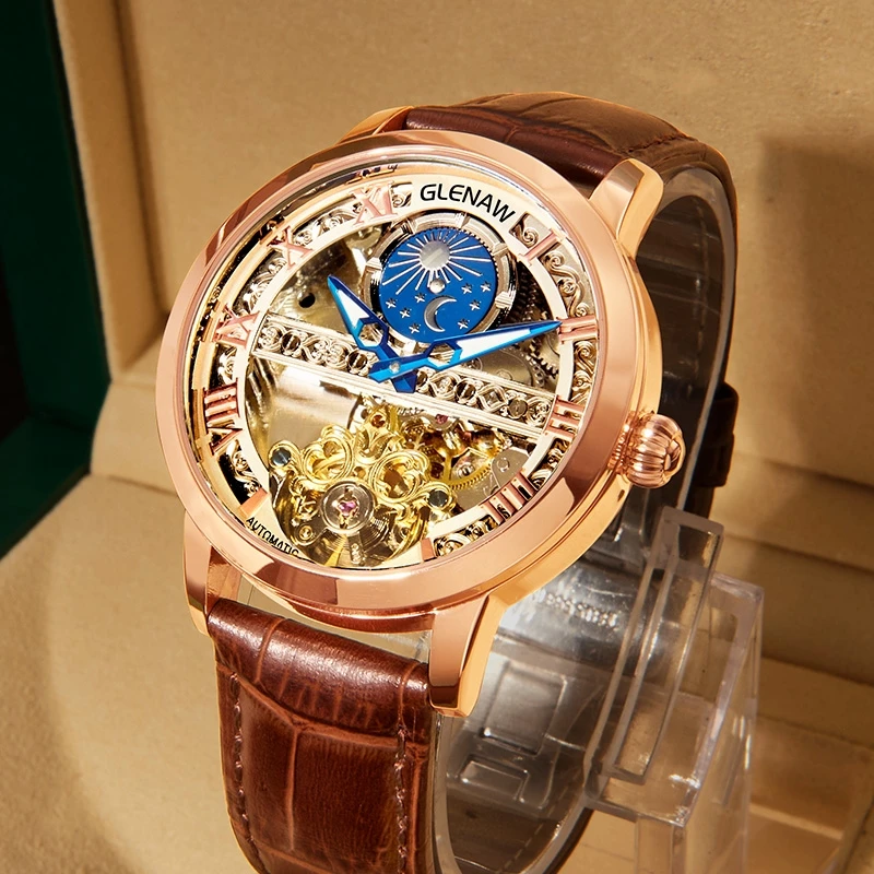Популярные мужские модные полностью автоматические механические часы с