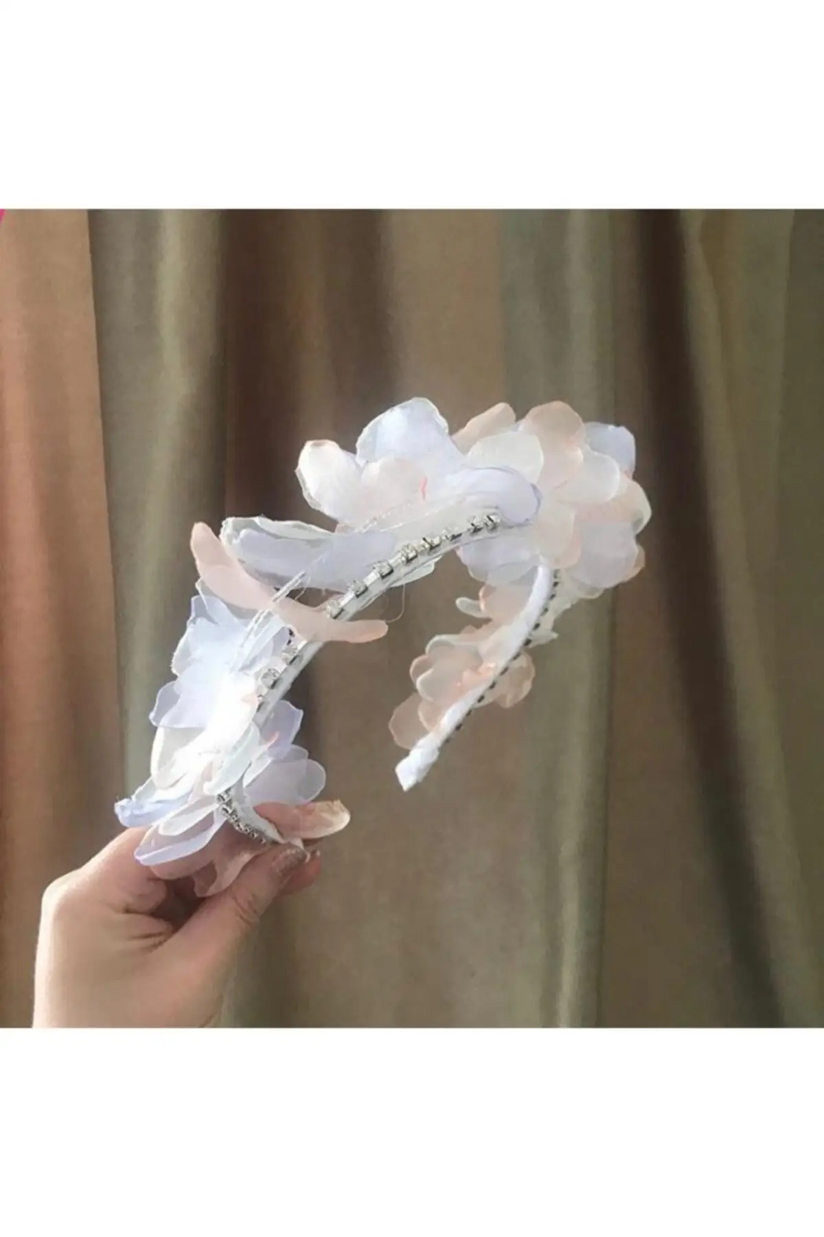 

Bridal Accessories White Tulle Detailed Bridal Crown Wedding Handmade For Bride And Bridesmaids