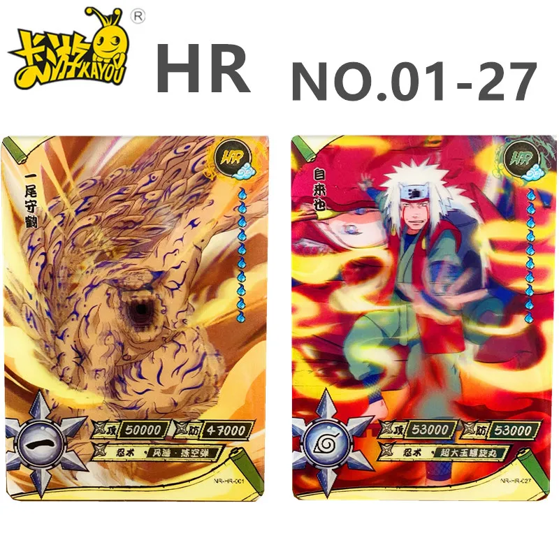

KAYOU Genuine Naruto Hero Uzumaki Naruto Sasuke Kakashi Character Card NO.01-27 HR Card Rare Bronzing Collection Card