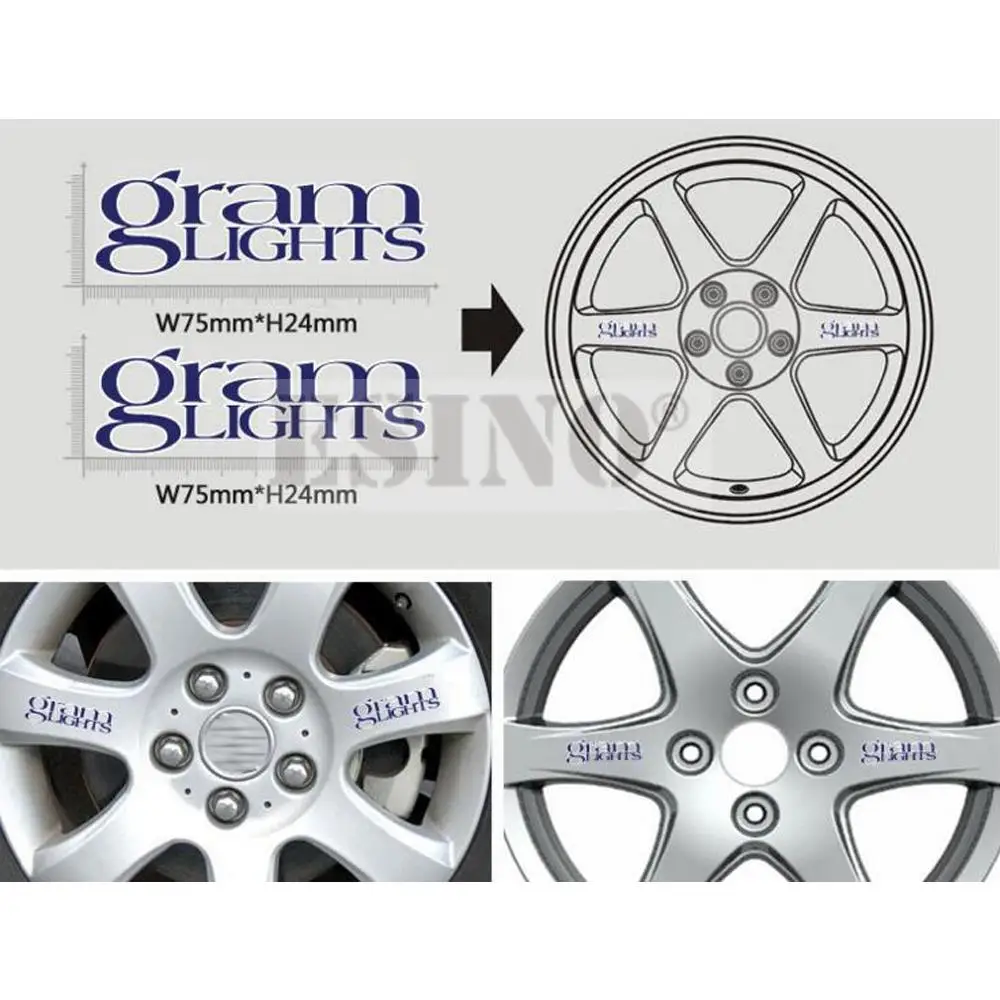 

400 x Car Styling Car Wheel Rim Decorative Sticker Series Car Accessories Decal for Rays Gram Lights 57C 57CR 57DR 57XR 57Xtreme
