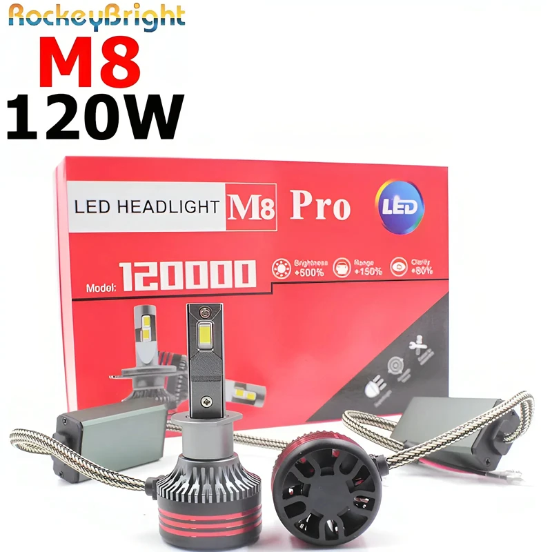 

M8 Pro 120W лм H7 Лампа для передних фар H7 H8 H11 Комплект для автомобильных фар M8