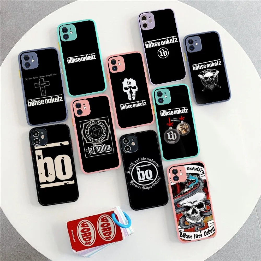 Чехол для телефона B-Bohse O-Onkelz Band IPhone 14 11 12 13 Mini Pro Max 8 7 Plus X XR XS MAX полупрозрачный