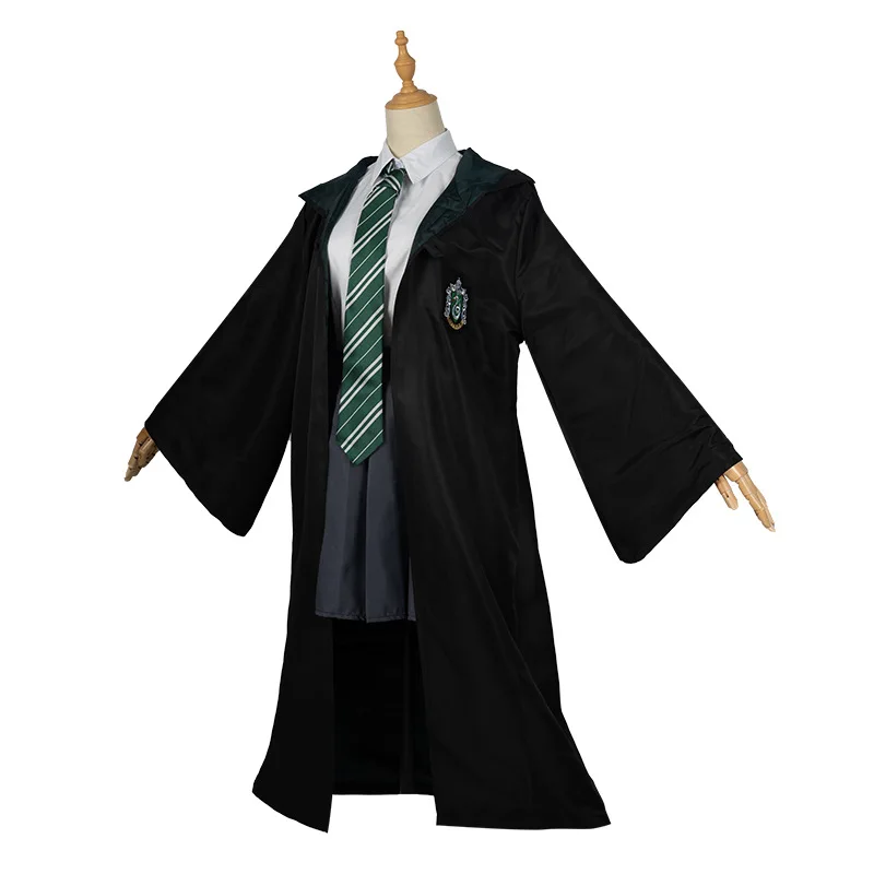 Slytherin Halloween Cloak Scarf Robe Cosplay Potter Costume for Girls Women Kids Men Adults Clothes Accessories