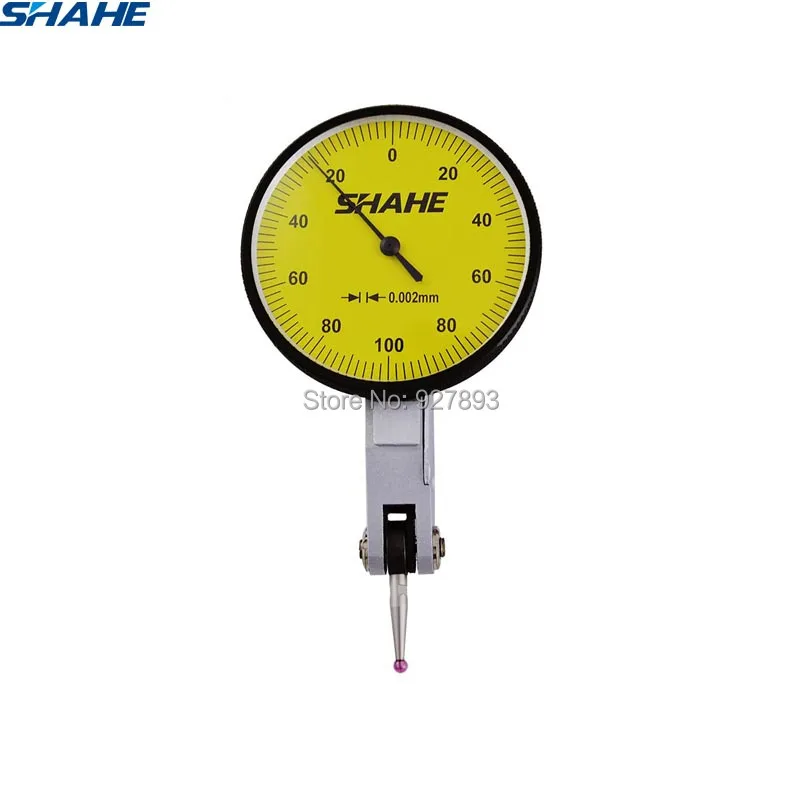 Shahe Tools-Indicador de prueba de Dial, herramienta de medición de 0-0,2mm, 0.002mm, con joya roja