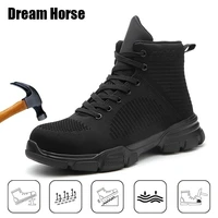dream horse steel toe safety boots anti penetration breathable safety shoes protective footwear no slip safety sneaker for men
