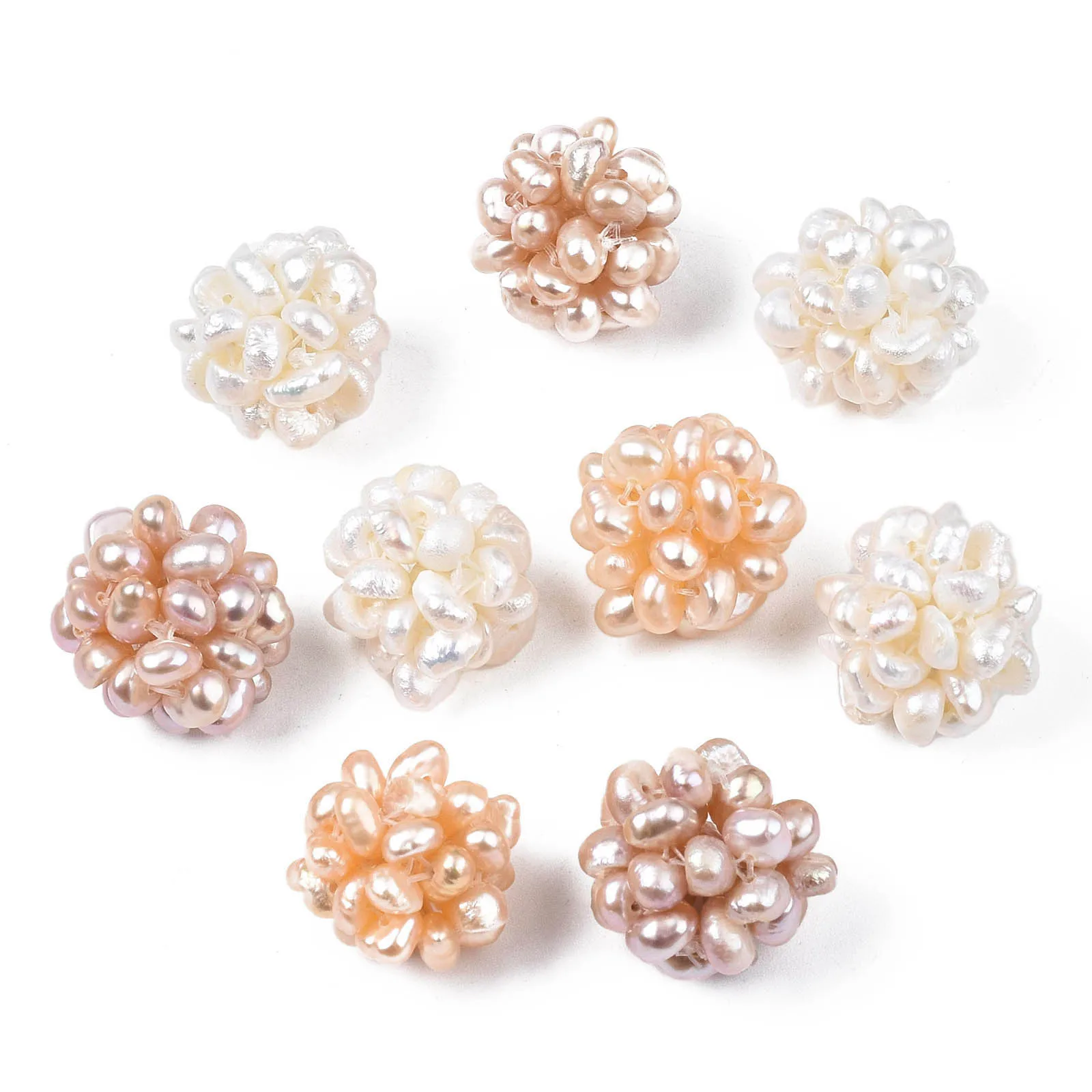 

5Pcs Natural Cultured Freshwater Pearl Beads Handmade Cluster Pearls Balls Charms For Earrings Necklace DIY Jewelry Making