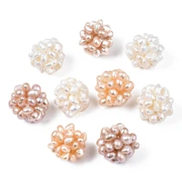 5pcs natural cultured freshwater pearl beads handmade cluster pearls balls charms for earrings necklace diy jewelry making