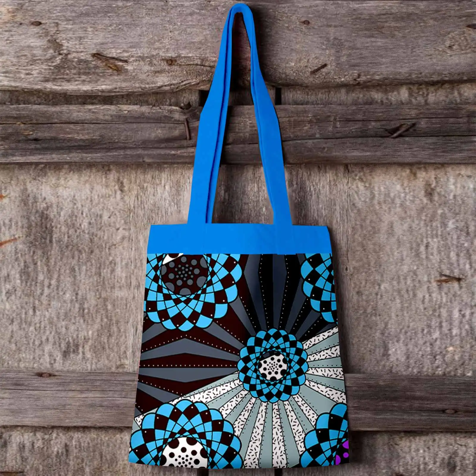 

Women's Pure Cotton Handbag Foldable Thickened Ankara Print Repeatable Supermarket Grocery Shopping Bag