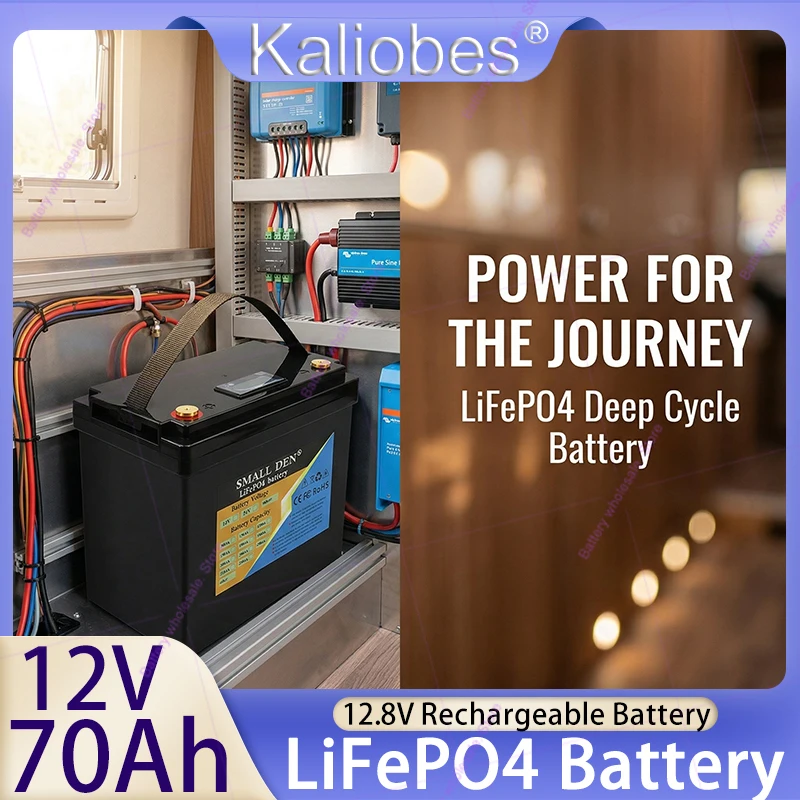 Фото Аккумулятор LiFePO4 12В 70Ач, 8000+ циклов заряда, с BMS 50А, портативный источник питания, для инвалидных скутеров, резервного питания ИБП, для кемпинга на природе №1