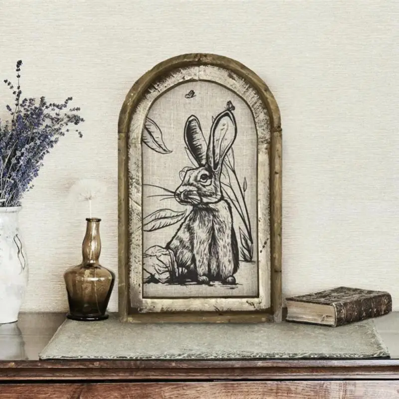 

Деревянная табличка в стиле ретро с принтом кролика, арка, деревянная табличка, домашние украшения, таблички, знаки, интересное украшение для загородного фермерского дома