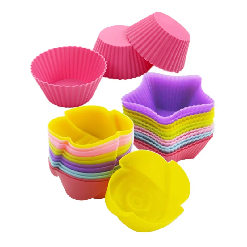 

5Pcs Silicone Cake Molds Muffin Cupcake Dessert Mold Nonstick Reusable Kitchen Chocolates Biscuit Mousse Pudding Baking Bakeware