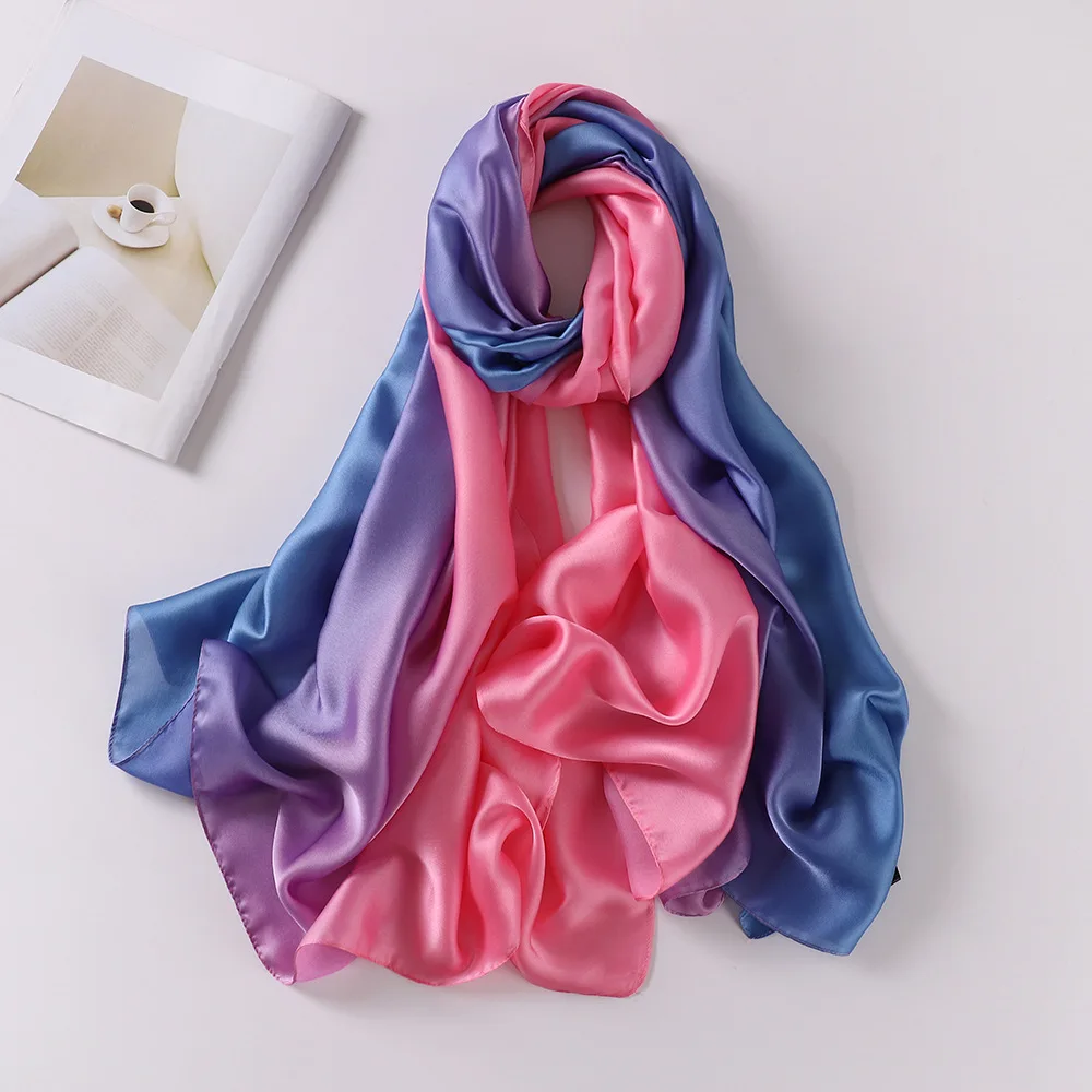 Платок женский Шелковый с переходом цветов 90x180 см