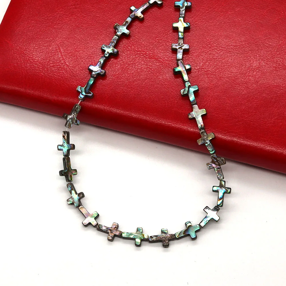 

10x14-13x18mm Cross Natural Abalone Shell Beads Fashion Lady Charm DIY Fashion Making Bracelet Necklace Earrings Accessorie Gift