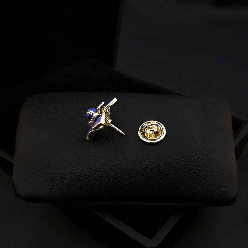 1220 Exquisite High-End Enamel Flower Small Brooch Men Women Suit Neckline Buckle Collar Pin Sweater Corsage Accessories Jewelry