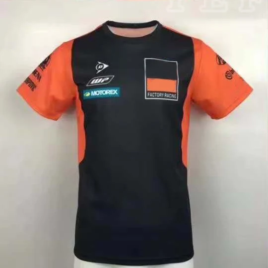 

Summer Black Orange T-Shirt Factory Racing Moto Gp Motorcycle Motocross Riding Bike Off-road Team Jersey