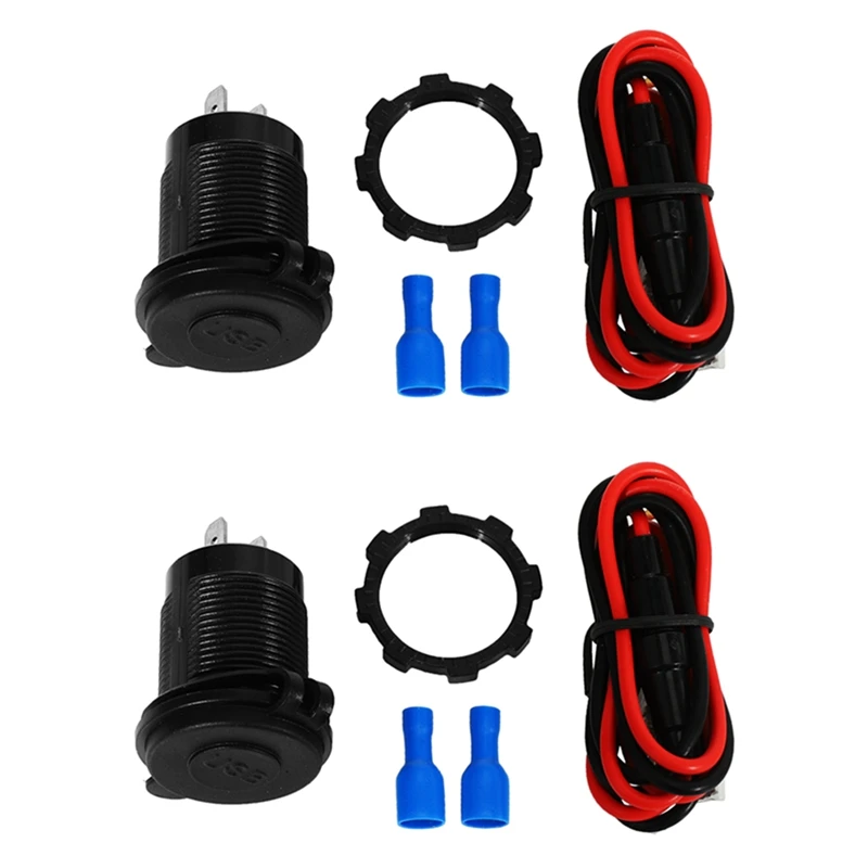 

2 шт., водонепроницаемый двойной USB-разъем для зарядки, а и а