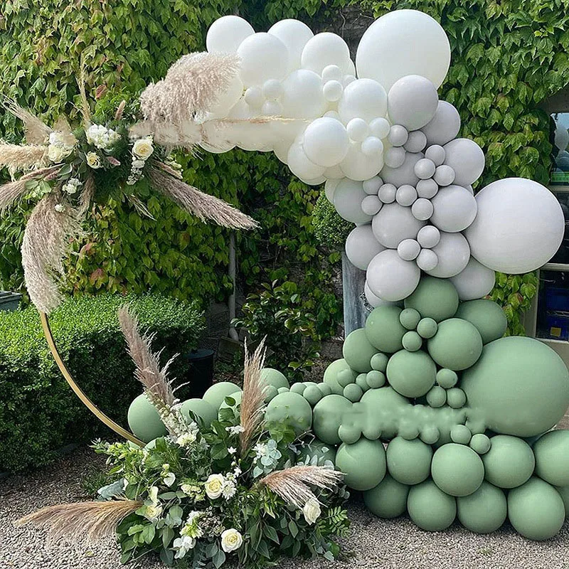 

147pcs Vintage Ties Green Balloons Set Happy Birthday Balon Graduation Ceremony Opening Anniversary Wedding Party Balloon