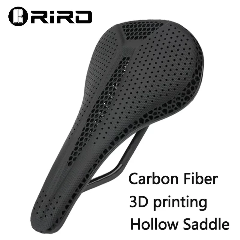 Фото Велосипедное седло RIRO X18 из карбона и ТПУ с 3D-печатью, ультралегкое, для шоссейных и горных велосипедов (MTB) №1
