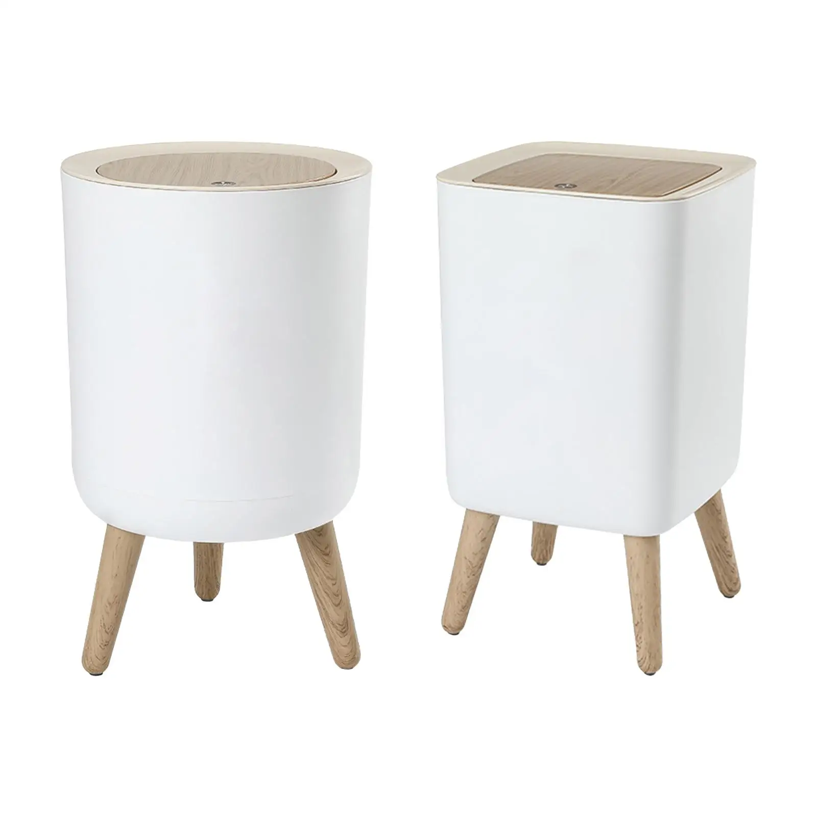 

Modern Large Capacity Trash Can with Lid High Foot Dustbin with Press Cover Trash Can Bin for Bedroom Office Kitchen Bathroom