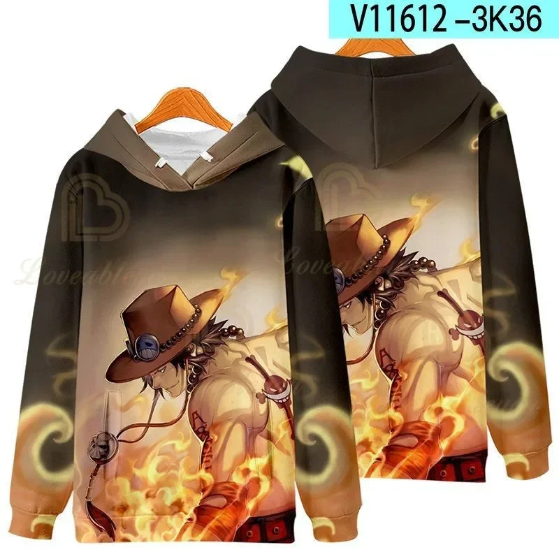 Новинка цельные толстовки с пиратским принтом Portgas D Ace Luffy уличная одежда для