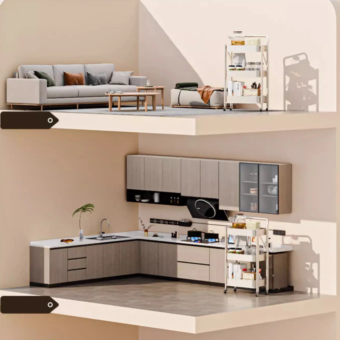 Органайзеры для хранения с колесиками железная сушилка посуды кухонных