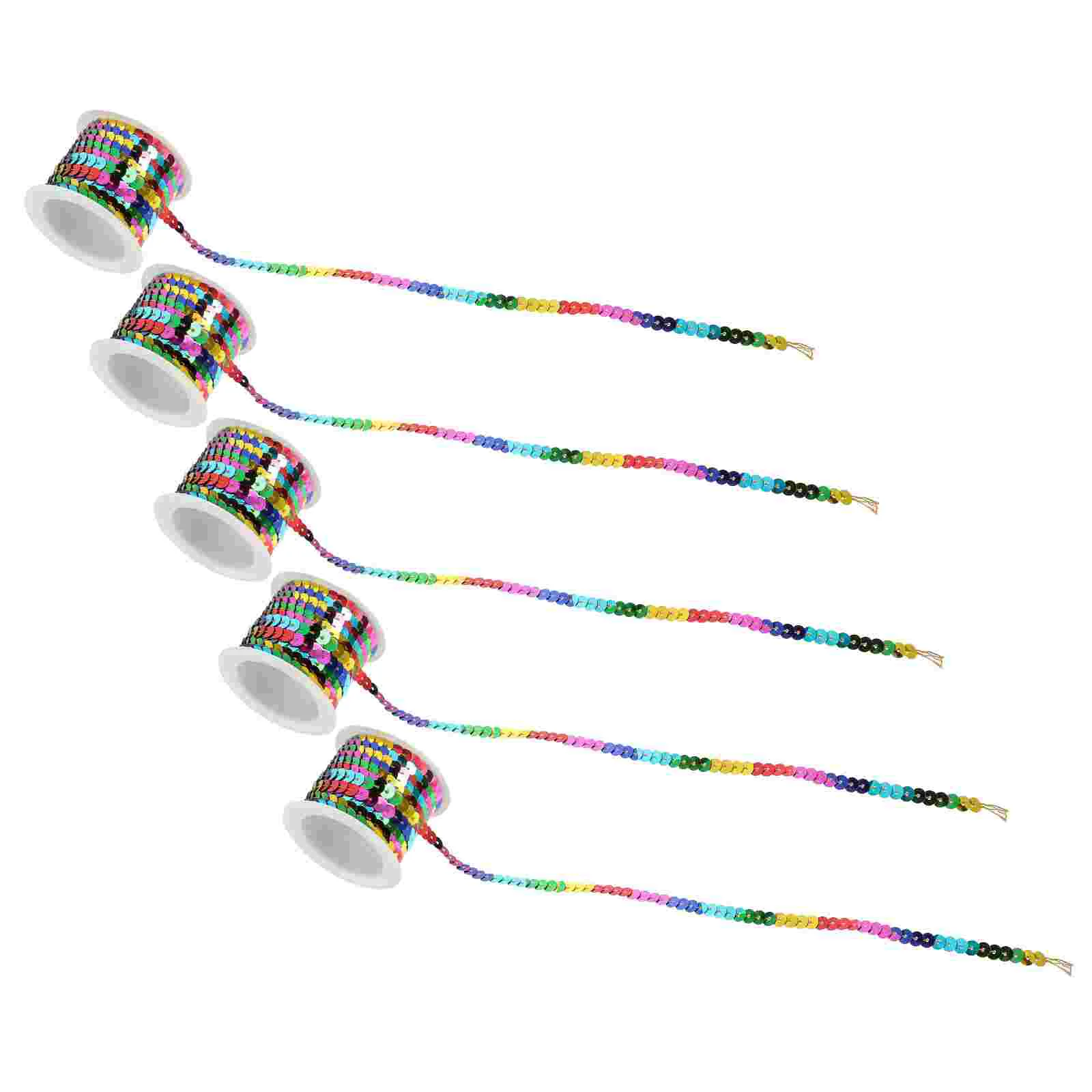 

Sequin Ribbon Crafts String Spool Trim Glitter Sewingstrings Diy Material Webbing Sequined Making Headband Strip Strand Rainbow