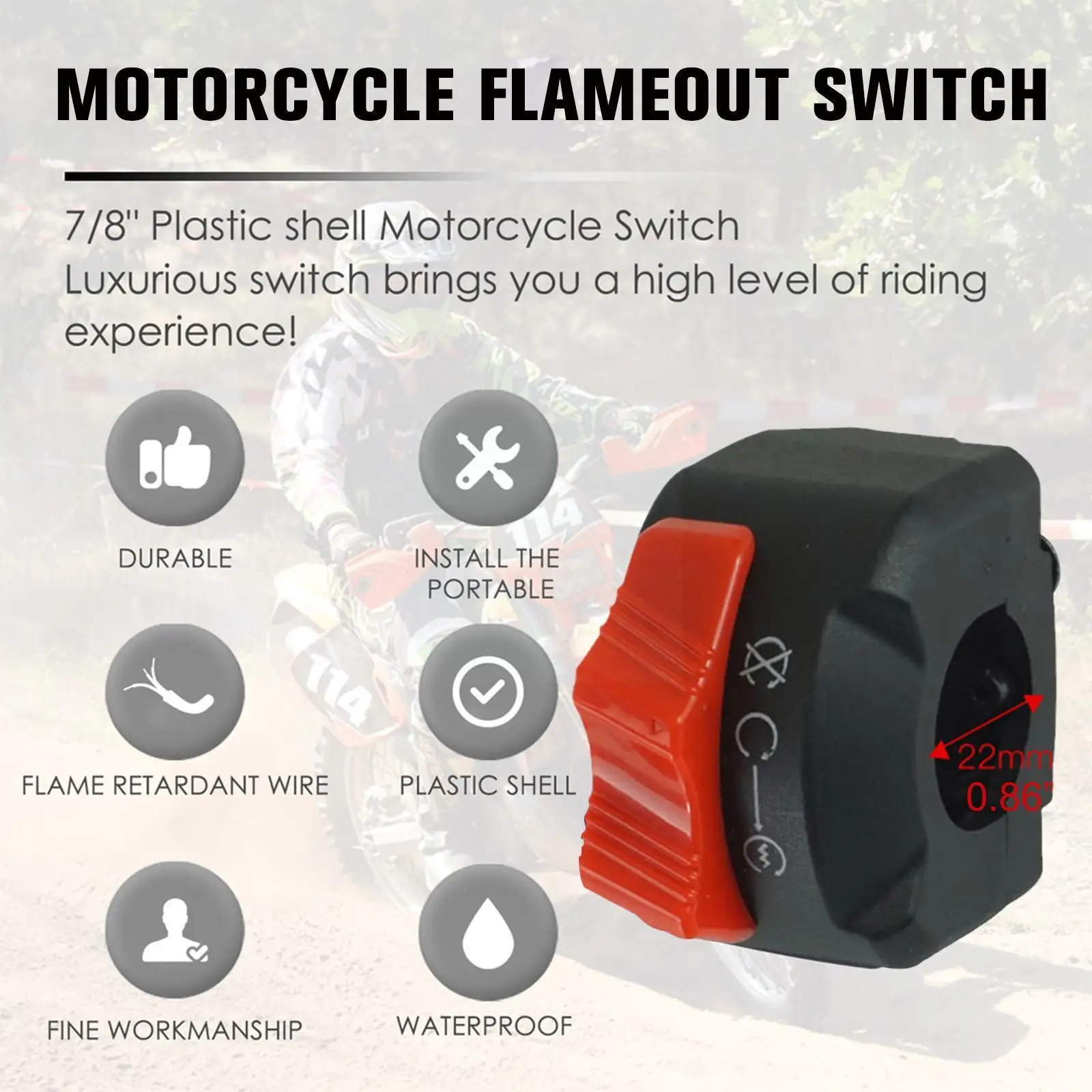 

Выключатель для противотумансветильник I9R9, 7/8 дюйма, 22 мм