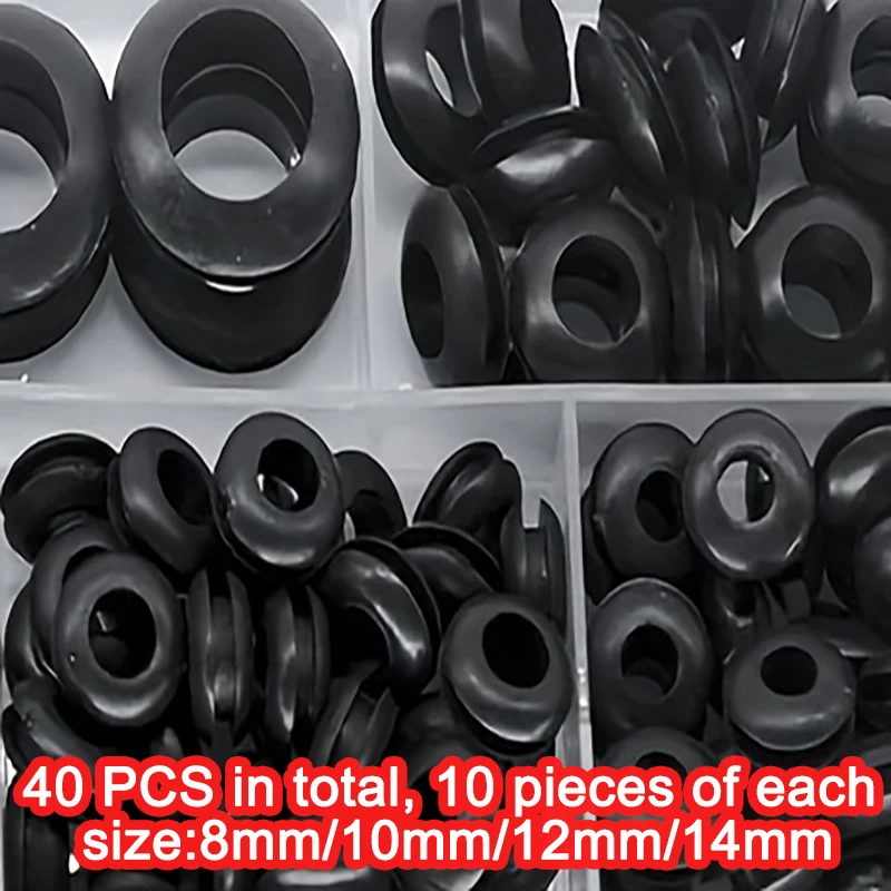 

Набор Резиновых Уплотнительных Колец (40/60/20 Шт.): Черные O-образные Кольца-втулки Для Защиты Кабелей, Уплотнения Дверей