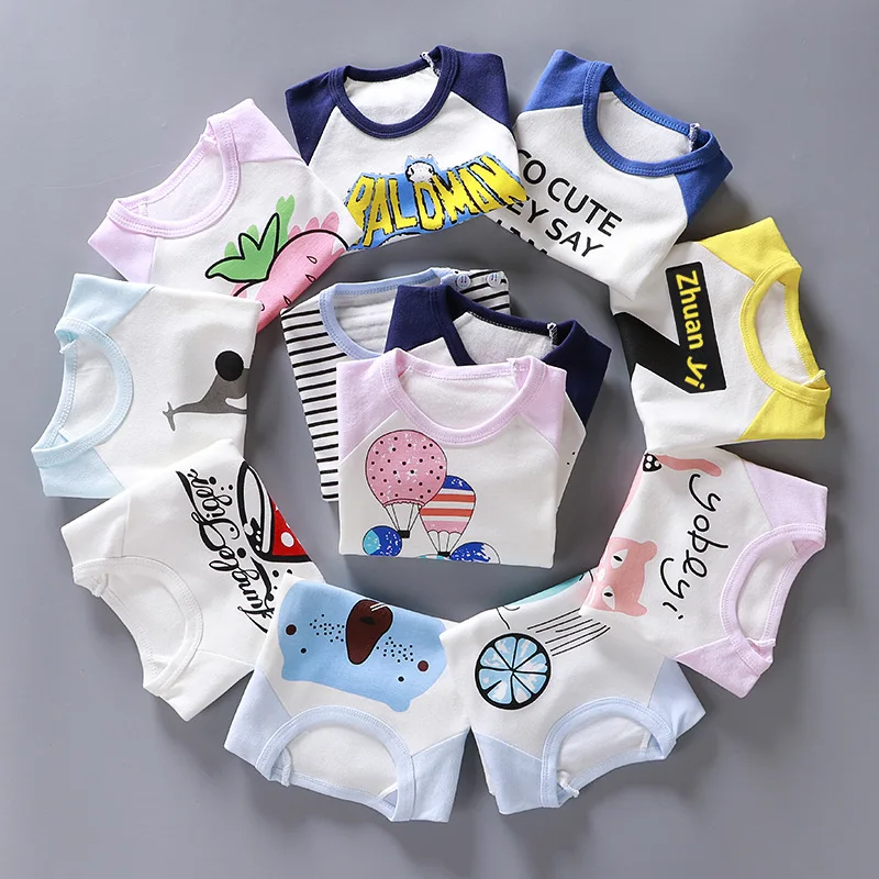

Spring Autumn Children's T-shirt Cotton Girls Bottoming Shirt Boys Long Sleeve Tops Cartoon Toddler Shoulder Button Tees 1-6Y