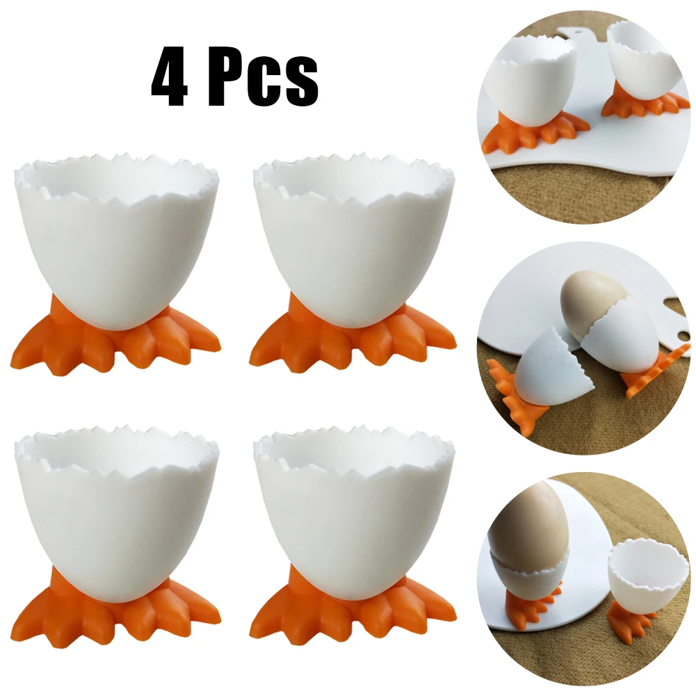 

4pcs Egg Cups Breakfast Egg Racks Cute Egg Trays Cartoon Tableware Kitchen Tools Household Accessories Elegant Convenient