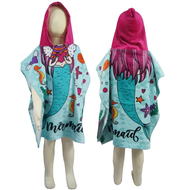 

Disney Mermaid Princess Dumbo Baby Hooded Bath Towel Cotton with Snap Summer Cloak Bath Towels 60x120cm Kids Girls Gift