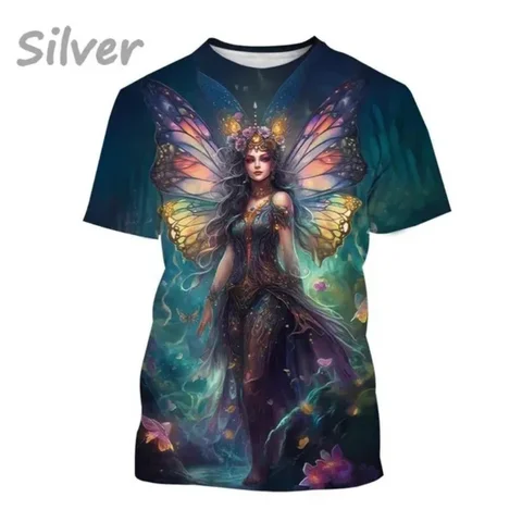 Hot Selling New Fairy 3D Printed T-shirt Forest Elf Round Neck Short Sleeve Magic Elf Fashion Casual Top for Men and Women