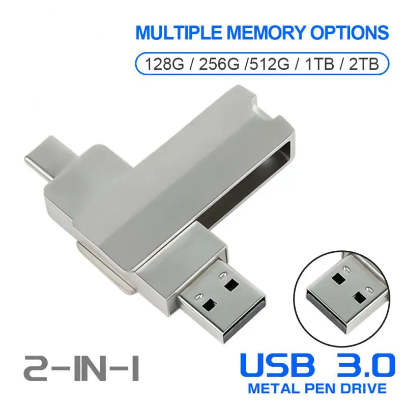 

2 In 1 OTG USB 3.0 Flash Drive 2TB 1TB 512GB 256GB 128GB USB To Lightning Metal Pendrive Wedding Gifts For Guests
