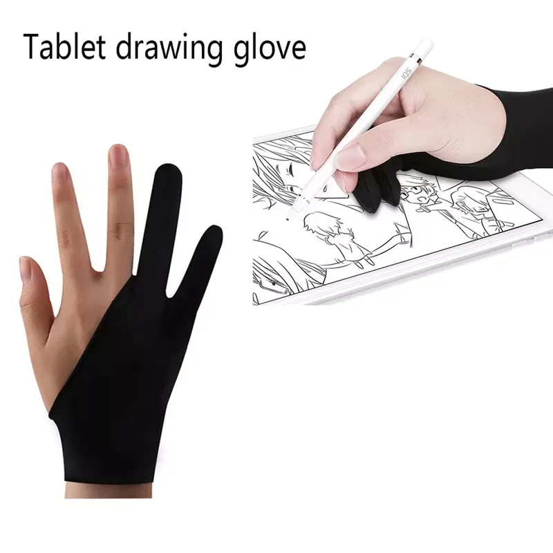 

Перчатки для сенсорного экрана планшета, перчатки для рисования с двумя пальцами, стилус с защитой от загрязнений и пота, аксессуары для дис...