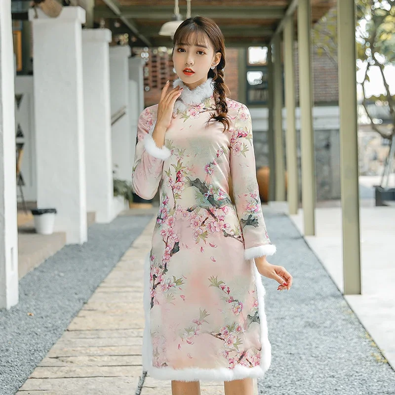 Традиционное китайское восточное платье Qipao женское сексуальное современное