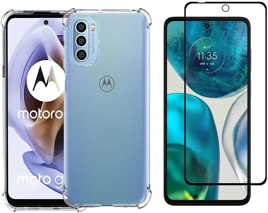 

Kit Anti Impact Cover and 3D Glass Film For Moto G52 - White