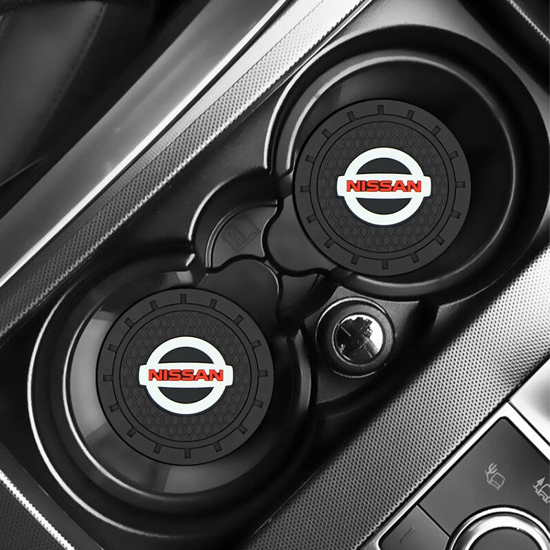 

Car Coaster Water Cup Slot Non-Slip Mat Silica Gel Pad Cup Holder Mat for Nissan Qashqai J10 J11 Trail Tiida Teana Skyline Juke