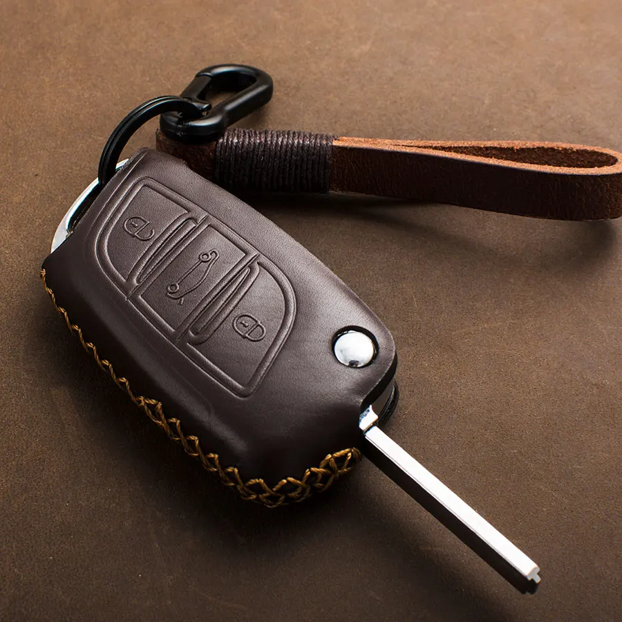 

for Citroen C5 C4 Fashion genuine Leather Car Flip Key Case Cover Shell